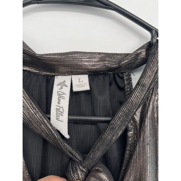 Others Follow Women's Brown Metallic Blouse Size Large - Picture 2 of 7